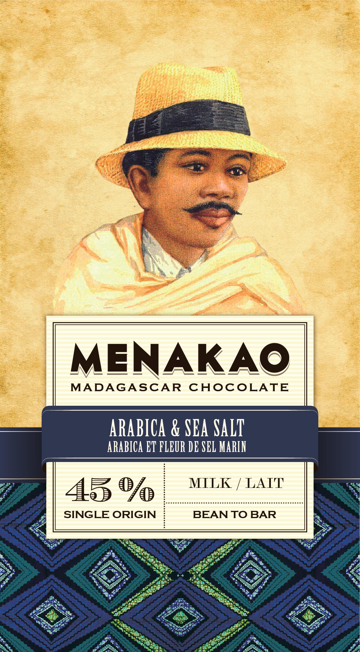 Chocolat au lait 45 Arabica & Fleur de sel marin Menakao